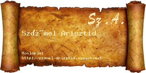 Számel Arisztid névjegykártya